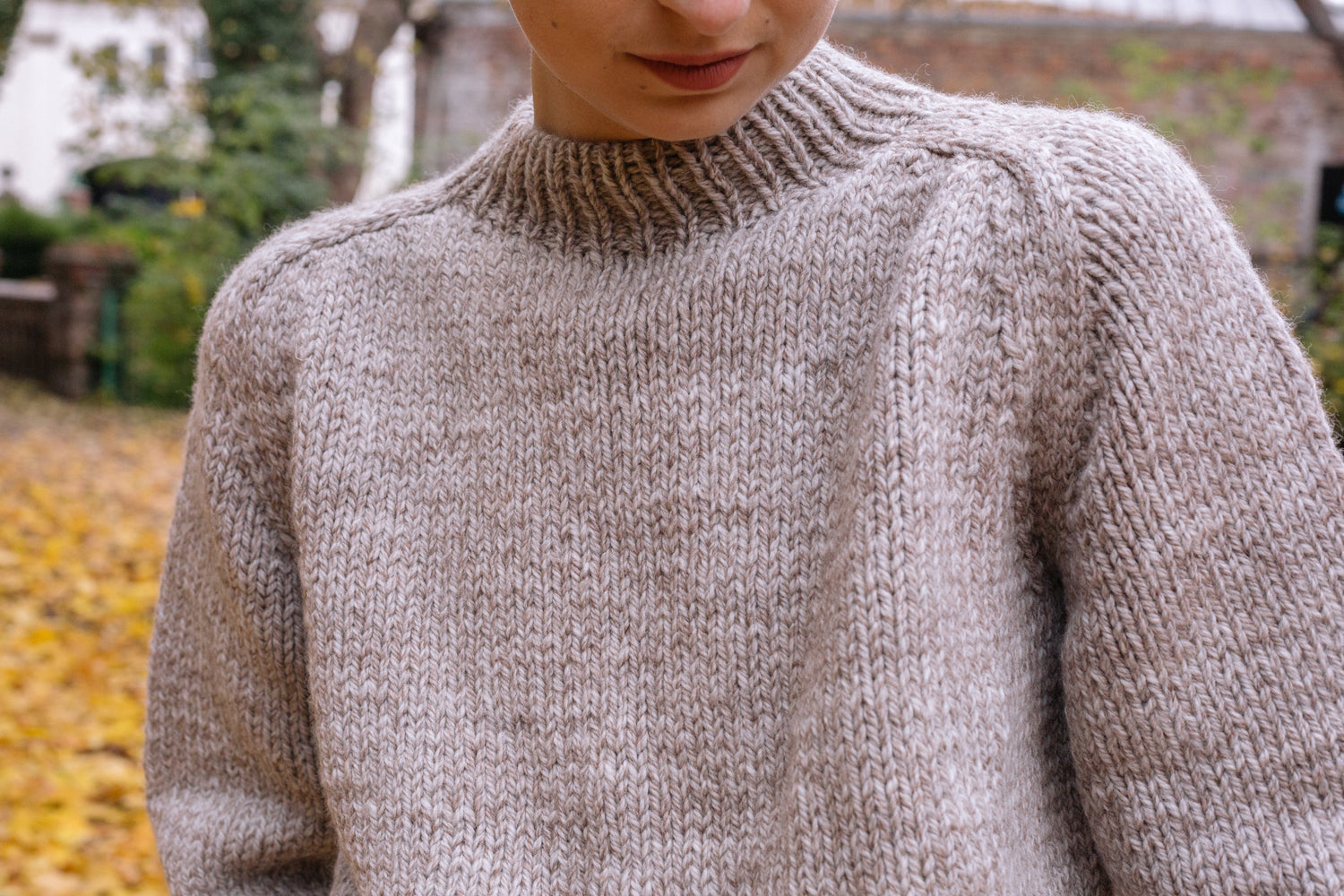 Ound Hand Knitted Molle Jumper Stone detail