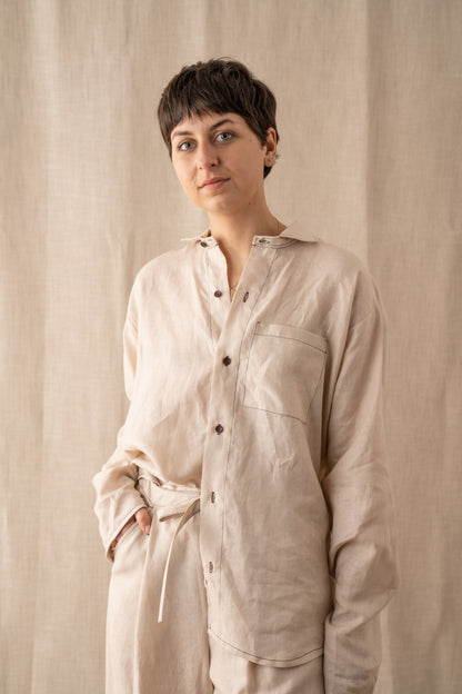 Loual Irish Linen Shirt Straw