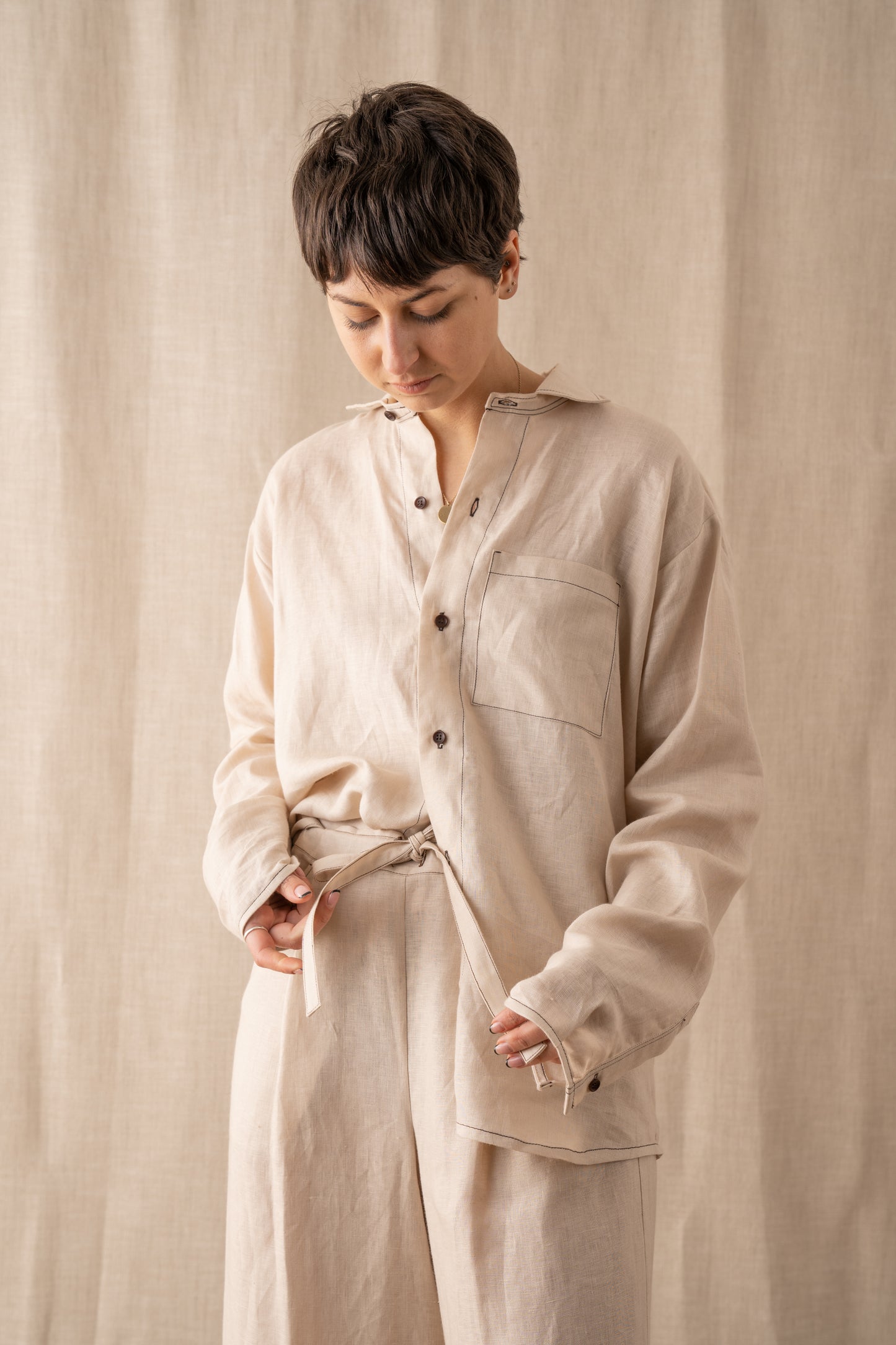 Loual Irish Linen Shirt Straw