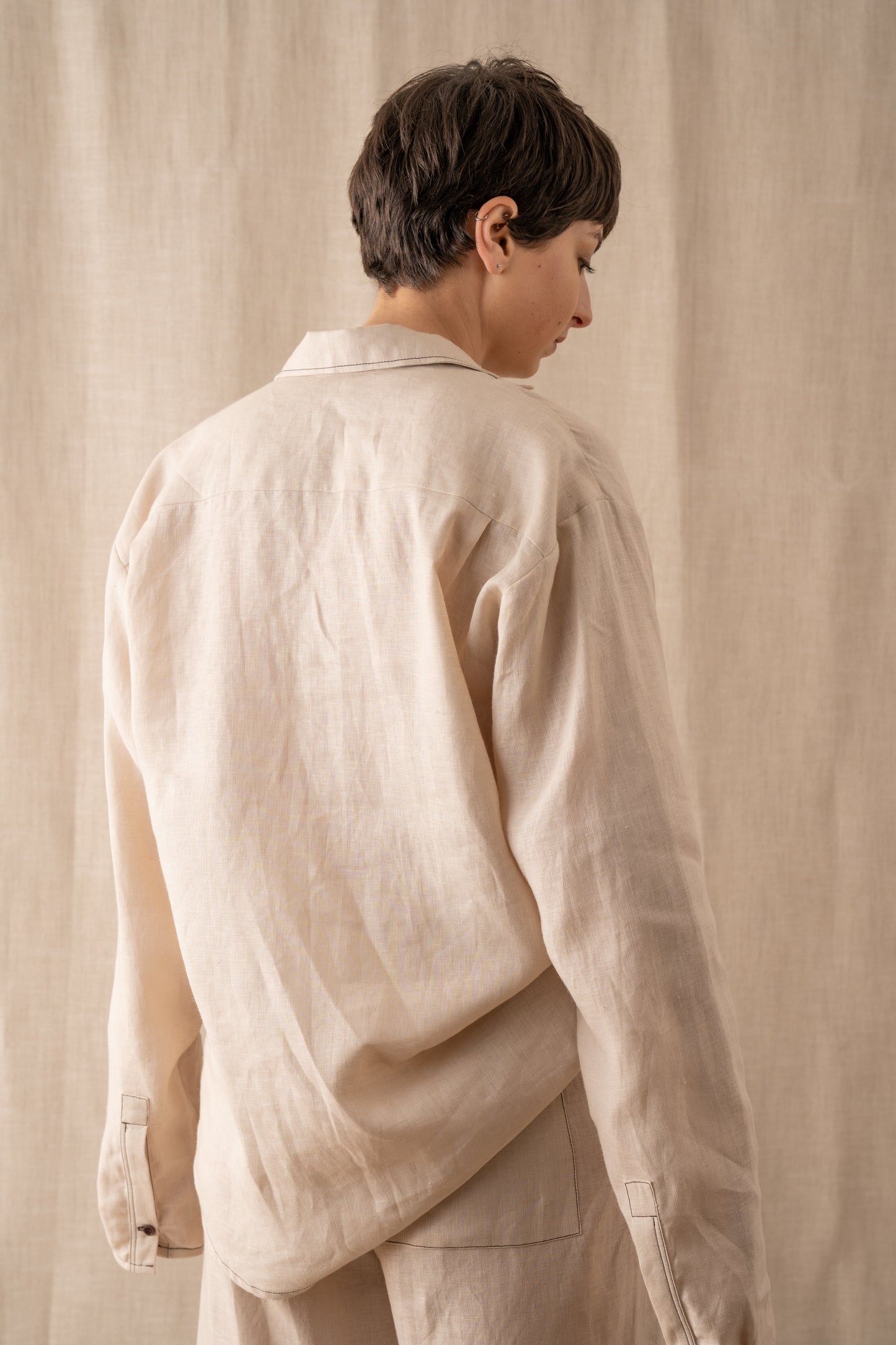 Loual Irish Linen Shirt Straw back