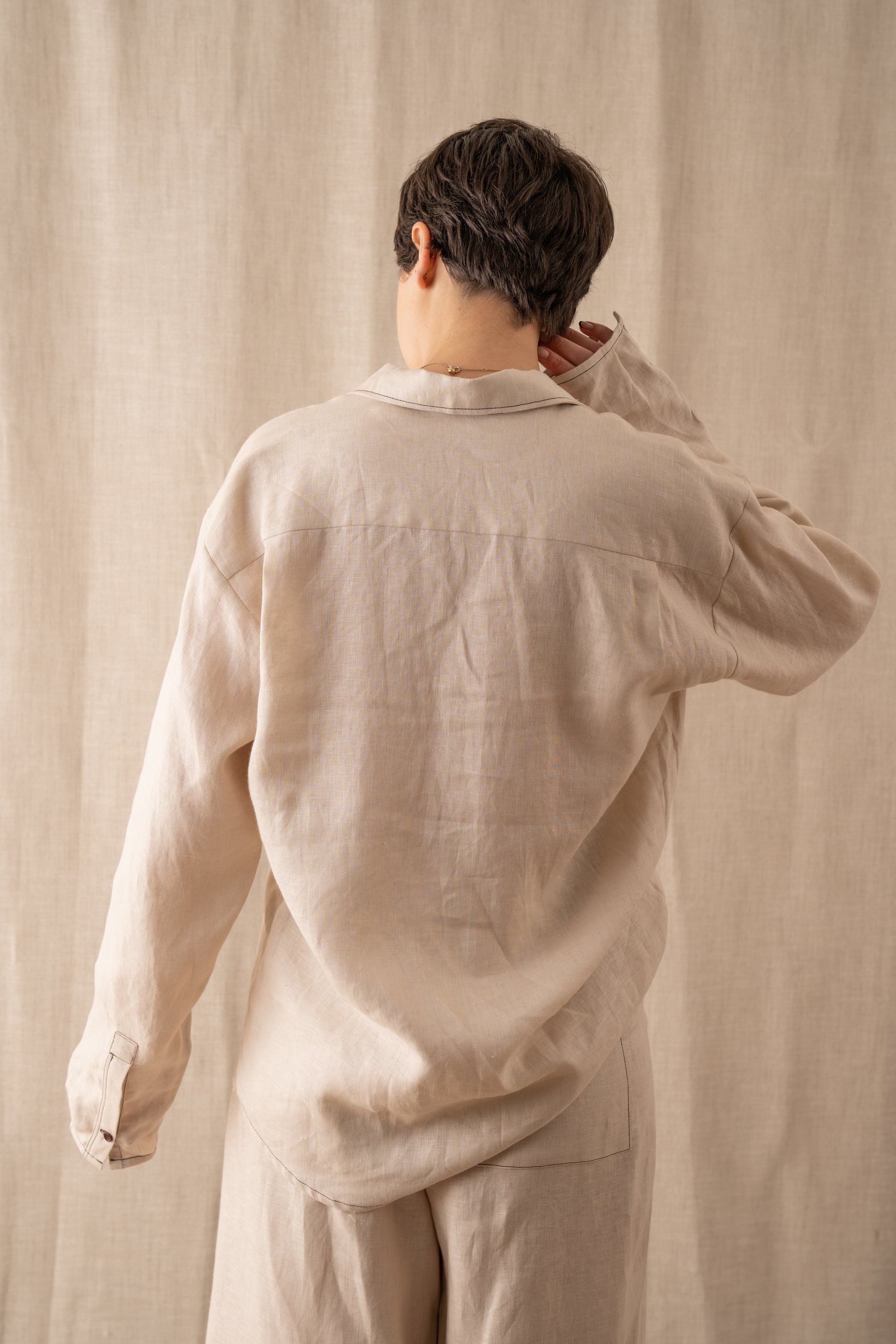 Loual Irish Linen Shirt Straw back