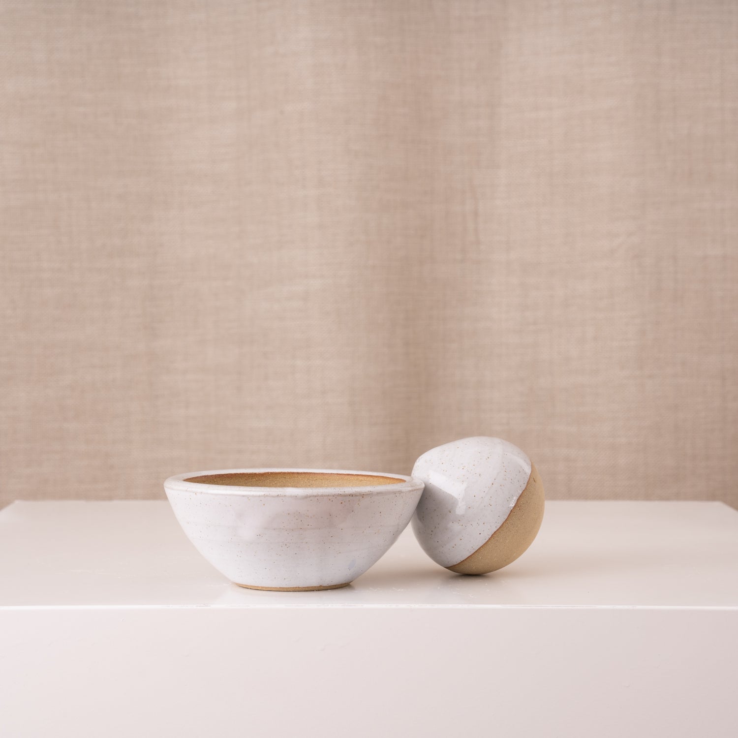 Lily Pearmain Pestle & Mortar Sphere White