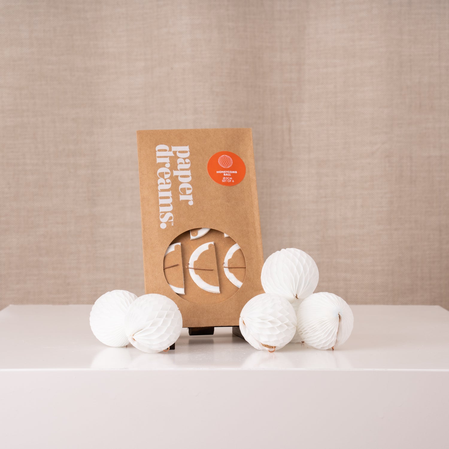 Paper Dreams Honeycomb Ball set of 6 Plastic Free Decorations