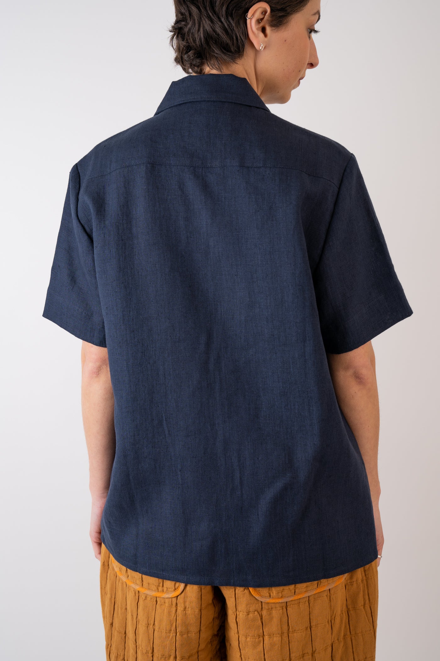 Xi Atelier Linen Cleo Shirt in navy