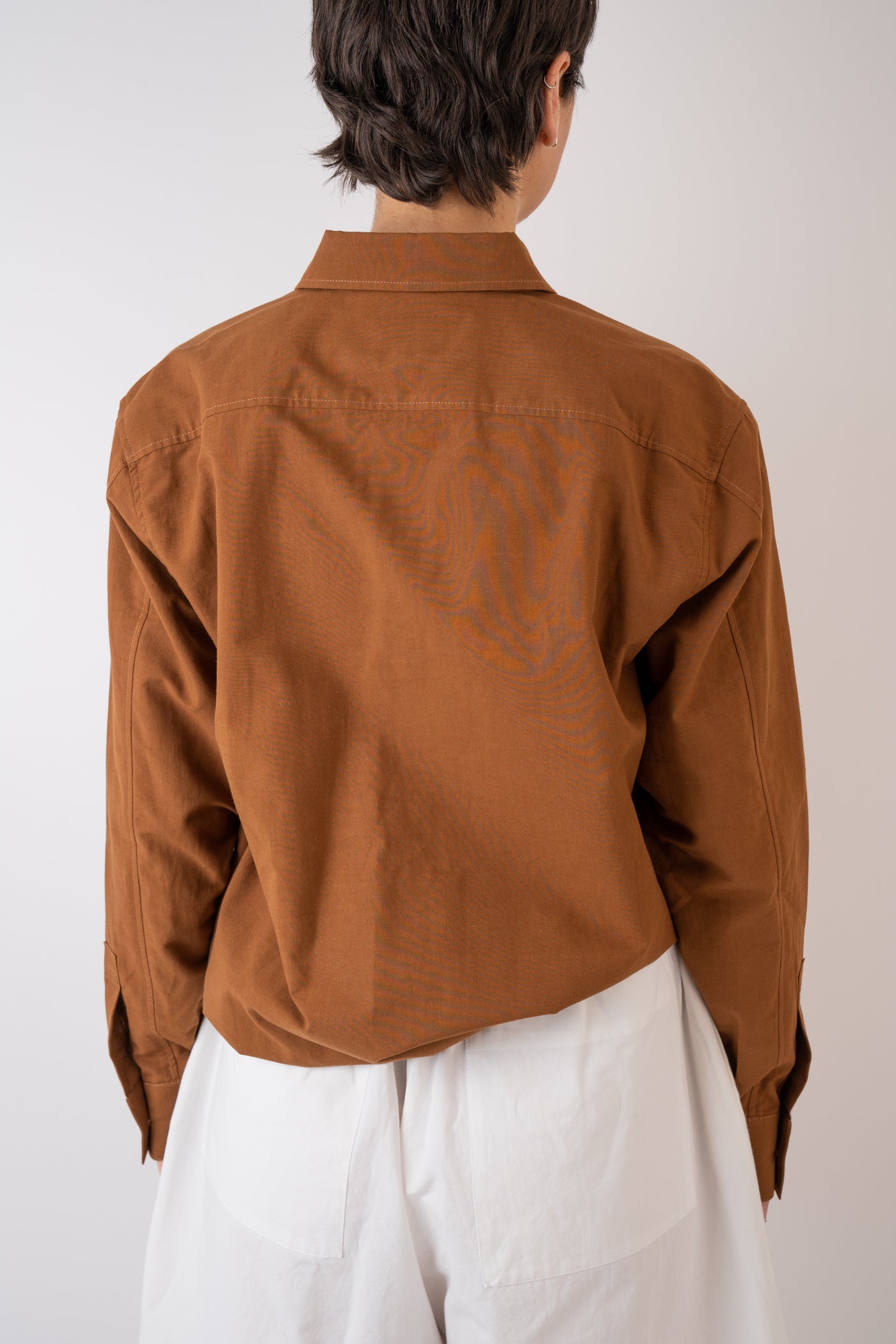 Xi Atelier Organic Cotton Frankie Unisex Shirt in Rusty